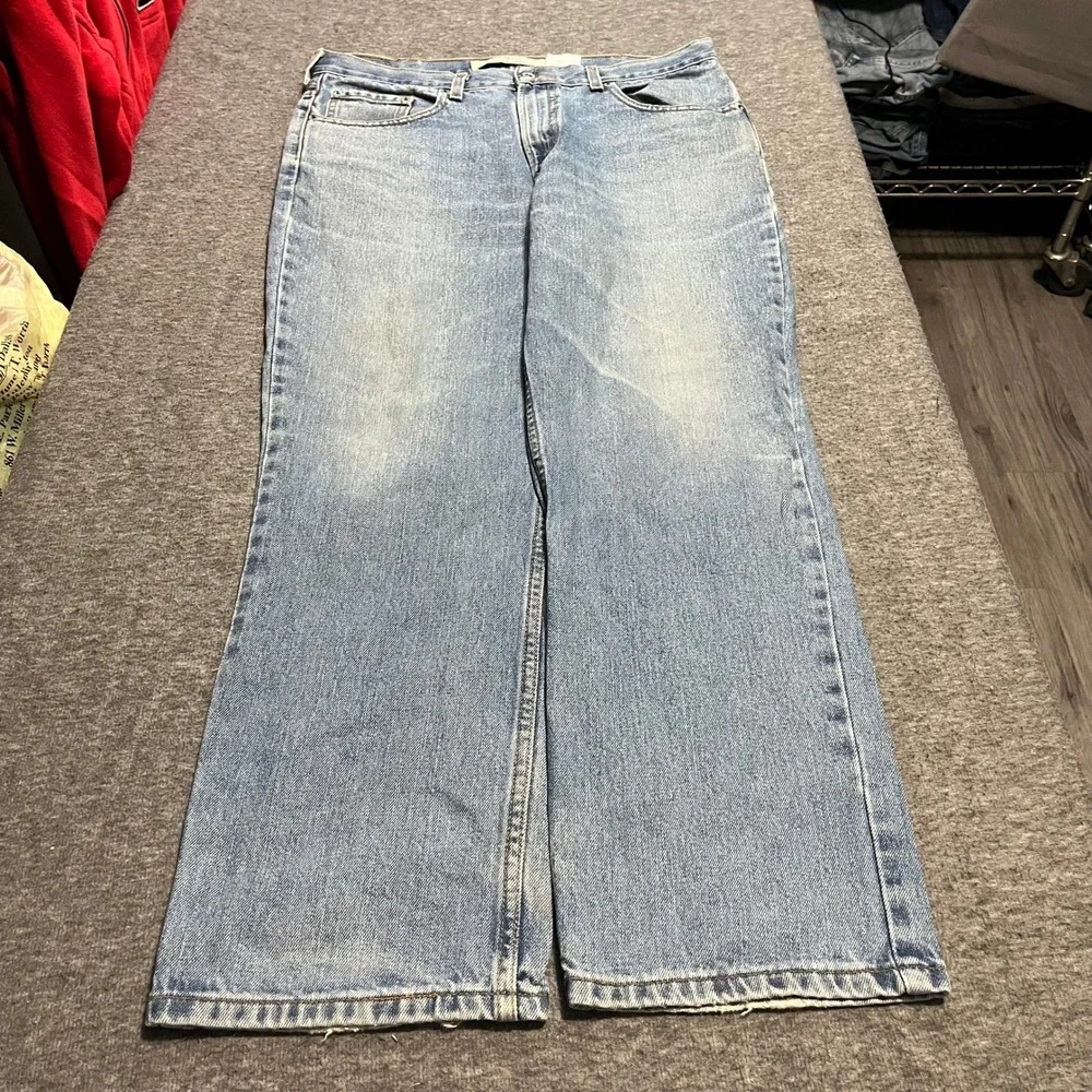 Levis 514 Slim Fit Light Wash Blue Denim Jeans 36x30 Mens 100% Cotton